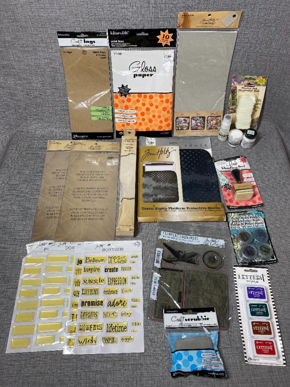 NEW Ranger Tim Holtz Ink Stamps Craft Mixed 20pc Lot New Old Stock